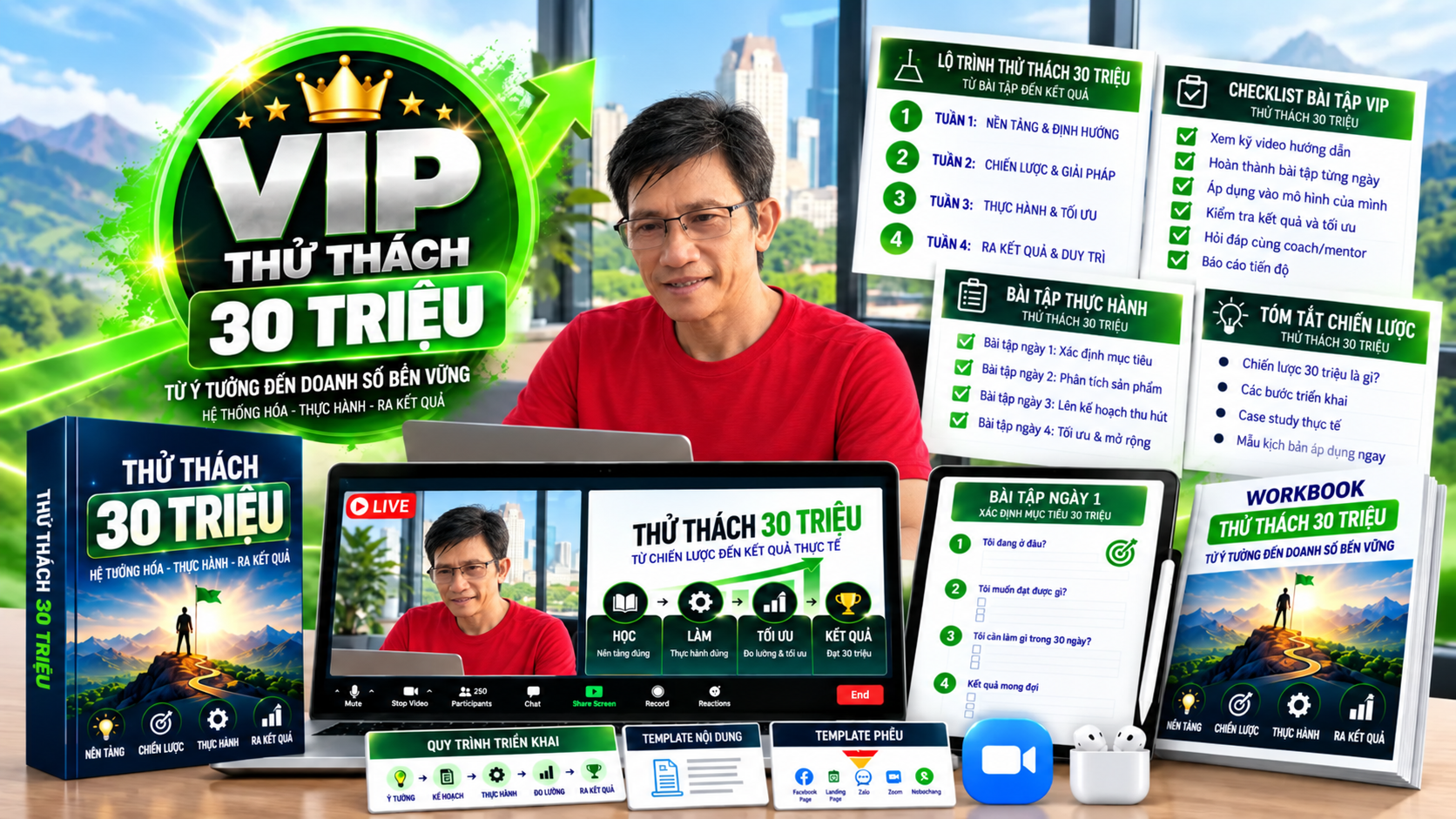 Huy Cường cùng bộ tài liệu và quyền lợi VIP